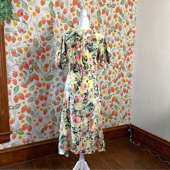 SALE💝 Faithfull the Brand Yellow Floral Garden Party Maxi Dress - Picture 7 of 8